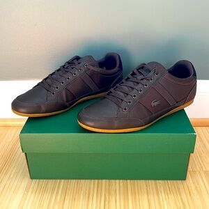 SOLD Lacoste Authentic Chaymon Mens Lace Up Casual Sneakers Dark Brown Size 10.5